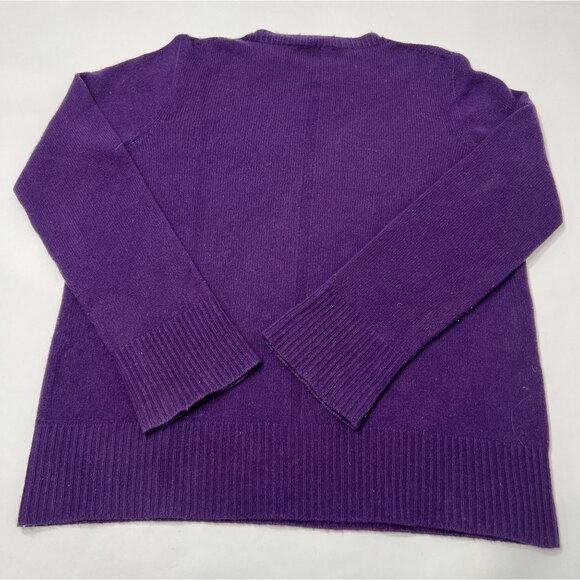 The Row Knit Crewneck Oversized Wool Cashmere Sweater in Purple - Picture 2 of 3